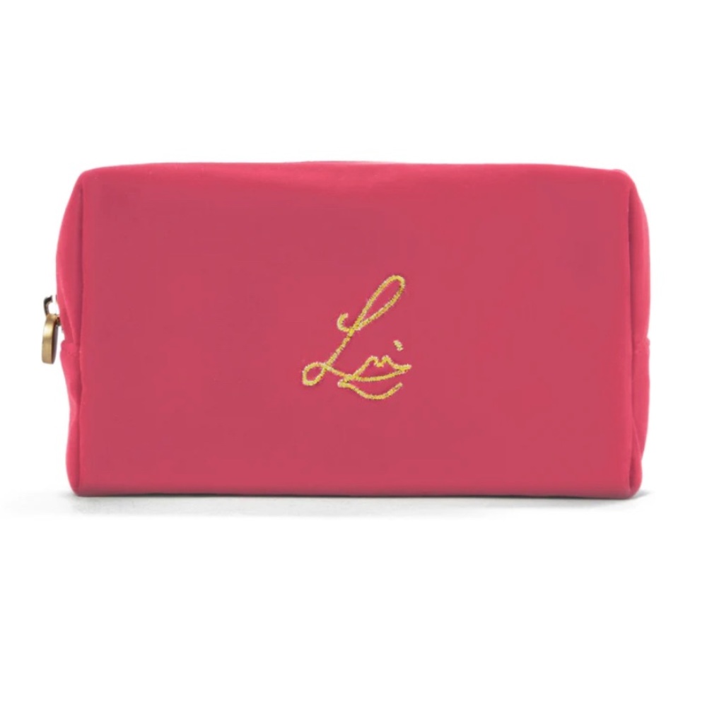 Lisa Eldridge Pompadour pink velvet makeup pouch